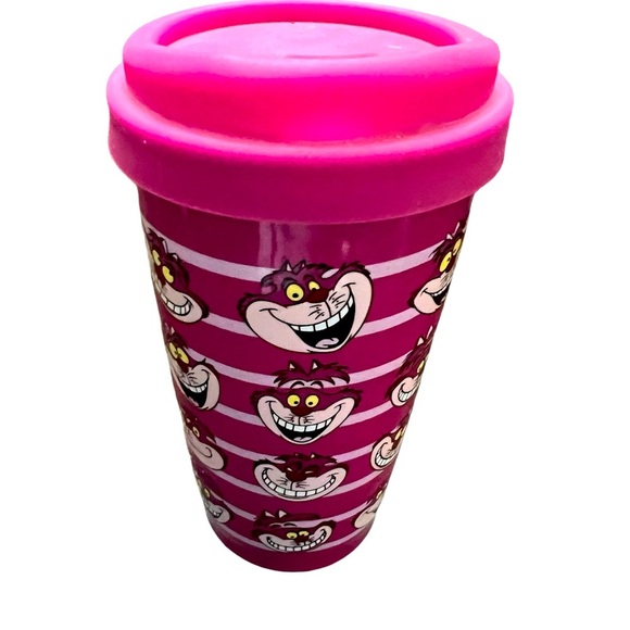 Disney Cheshire Cat Glass Coffee Cup Mug Pink - Picture 1 of 6